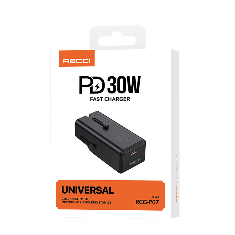 Recci RCG-P07 Çoklu Universal US/UK/EU/AU Uyumlu Şarj Adaptörü 30W Recci RCG-P07 Çoklu Universal US/UK/EU/AU Uyumlu Şarj Adaptörü 30W